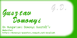 gusztav domonyi business card